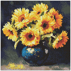 Алмазная мозаика "Подсолнух в темноте", 40х40 см, Ідейка