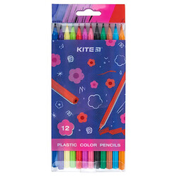 Олівці кольорові пластикові "Flower", 12шт., Kite