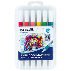 Маркери акрилові "Creative", набір 12шт., Kite