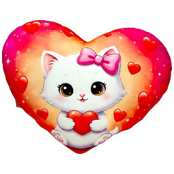 Подушка з принтом "Серце. Котик", 36х29 см, Копиця