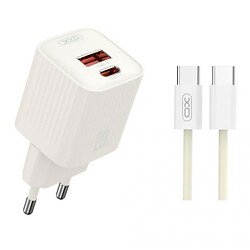 СЗУ XO L147, З кабелем, Type-C, Бежевий