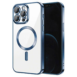 Чохол (накладка) Apple iPhone 13 Pro, Світлодіодний Full Camera, MagSafe, Dark Blue Matte, Синій