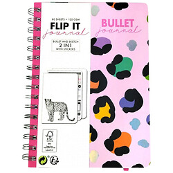 Блокнот А5 на спирали с флуоресцентным принтом. 80 листов