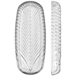 Блюдо стеклянное рельефное ECOMO OVAL-L прозрачное, 18,5 см.