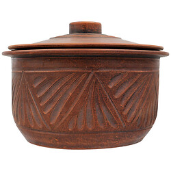 Каструля для запікання з червоної глини декор Гравіювання, 2,4 л