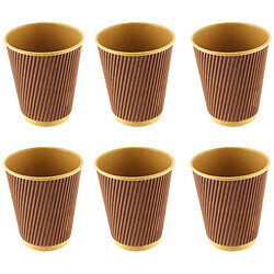 Набор стаканов бумажных двухслойных гофрированных ECO FUTURE шоколад, 175 мл х 6 шт/уп