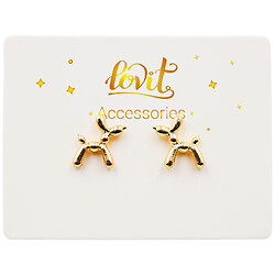 Серьги-гвоздочки женские металлические фигурные "Песик"