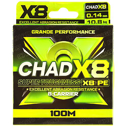 Шнур рибальський плетений 8X, d=0,14мм, 100 м