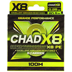 Шнур рибальський плетений 8X, d=0,25мм, 100 м