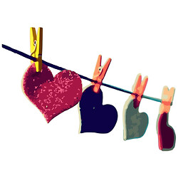 Картина по номерам "Сердечки на прищепках", 40х50 см, Strateg