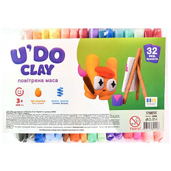 Набір для творчості, повітряний пластилін, "U'DO Clay", 32 брикети, Strateg