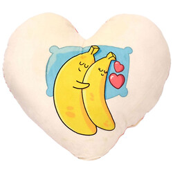 Подушка плюшевая Сердце "Бананы в объятиях", 44x40 см, Strateg
