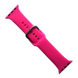 Ремінець Apple Watch 38 / Watch 40, Silicone Metal Clasp, Hot Pink, Рожевий