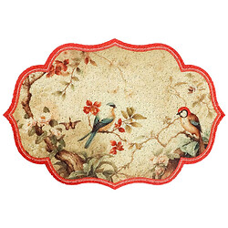 Коврик придверный фигурный "Цветы с птичкой", 40х60 см