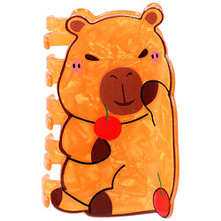 Краб для волос пластиковый фигурный "Капибара", перламутровый