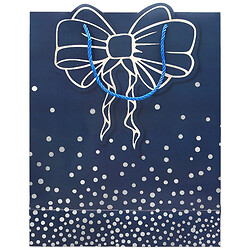 Пакет подарунковий паперовий з бантиком кольоровий, 26х32х10 см.