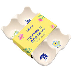 Подставка для яиц фарфоровая Almo с принтом, 6 отделений