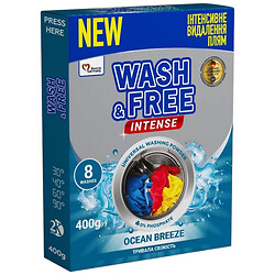 Порошок для прання універсальний WASH&FREE Intense "Океанський бриз", 400 г