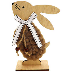 Фигурка декоративная пасхальная "Зайка", дерево+текстиль