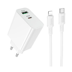 СЗУ Borofone BA108A Stellar Apple iPhone SE 2022 / iPhone 14 Pro Max / iPhone 14 Plus / iPhone 14 Pro / iPhone 14 / iPhone 13 Pro / iPhone 13 Mini / iPhone 13 / iPhone 13 Pro Max / iPhone 12 Mini / iPhone 12 Pro Max, С кабелем, Lightning, Белый