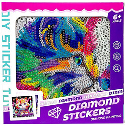 Алмазная мозаика "Котик", стразы, инструменты, рамка, в коробке 17,5х17,5 см, Mic