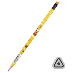 Олівець графітний з гумкою, тригранний GF, Kite