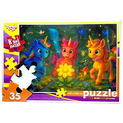 Мягкие пазлы "Единороги в лесу", 35 элементов, Dankotoys