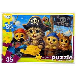 Мягкие пазлы "КОТЫ Пираты", 35 элементов, Dankotoys