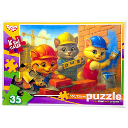 Мягкие пазлы "КОТЫ СТРОИТЕЛИ", 35 элементов, Dankotoys