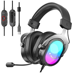 Гарнитура Fifine H16 7.1 RGB, С микрофоном, Черный