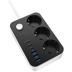 Мережевий подовжувач ColorWay CW-CHE36PDB, 2.0 м., Чорний