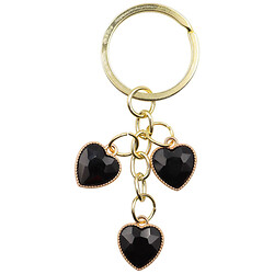 Брелок для ключей металлический с камнями "Сердечка"