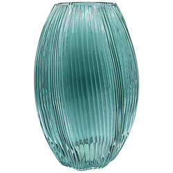 Ваза для цветов стеклянная фигурная ребристая микс