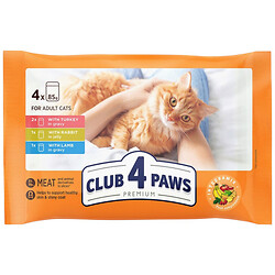 Набір корму для дорослих котів C4Р Premium, мікс, 85 г х 4 шт/уп.