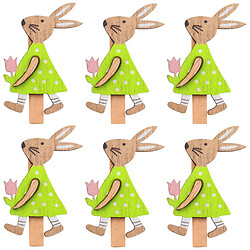 Набір прищіпок декоративних "Зайчики", 6 шт