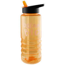 Бутылка для напитков пластиковая с трубочкой цветная, 700 мл