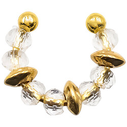 Серьга-кафа женская металлическая с бусинами