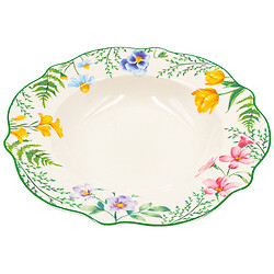 Тарелка суповая фарфоровая фигурная Almo Цветы, d=22 см