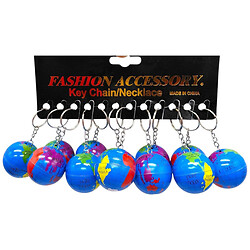 Брелок "Глобус", металевий, 8 см, 12 шт, Mic