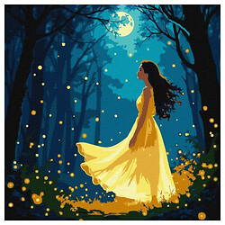 Картина за номерами "Дівчина серед світлячків із фарбами металік extra", 30х30 см, Ідейка