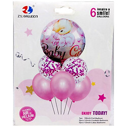 Надувные шарики, набор-праздничный "Мальчик"/"Девочка", 6шт.: 1шт. - 45см, 5шт. - 30см, Mic