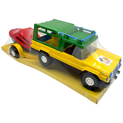 Машина "Мерс с коневозом", желтый + красный катер, Wader