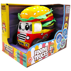 Машинка мягкая "Гамбургер", звуки транспорта, веселые мелодии, вибрация, съемный чехол, резиновые шины, на батарейках, Mic