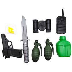 Набір Армії: пістолет, фляга, граната 2шт, бінокль, рація, ПІСТОЛЕТ НА КУЛЬКАХ, Colorplast