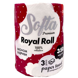 Рушник паперовий "Softa Chisto", 1 рулон 3-шарового паперу, Softa Chisto