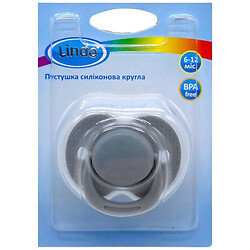 Пустышка силиконовая круглая, от 6 до 12 мес, Lindo