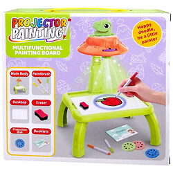 Столик з проєктором на батарейках “Динозавр”, підсвітка, диски, фломастери, в коробці, Mic