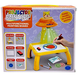 Столик з проєктором на батарейках “Тигр”, підсвітка, диски, фломастери, в коробці, Mic