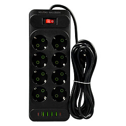 Сетевой удлинитель UA Power F34U, 4.0 м., Черный