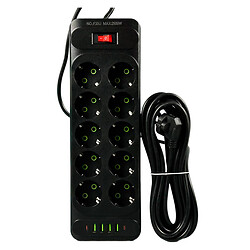 Подовжувач мережі UA Power F35U, 2.0 м., Чорний